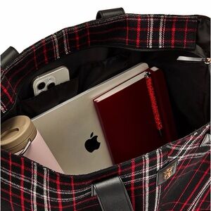 Victoria's Secret Red and Black Plaid Tote Bag
